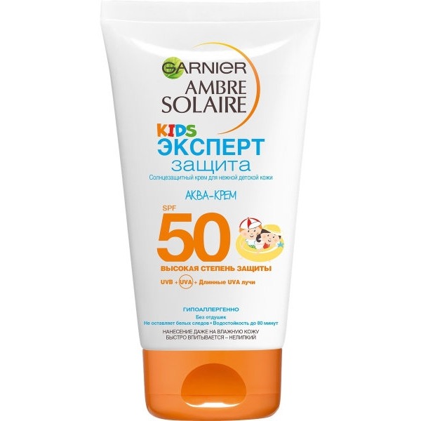 Garnier Детский солнцезащитный водостойкий крем Ambre Solaire Kids SPF ...