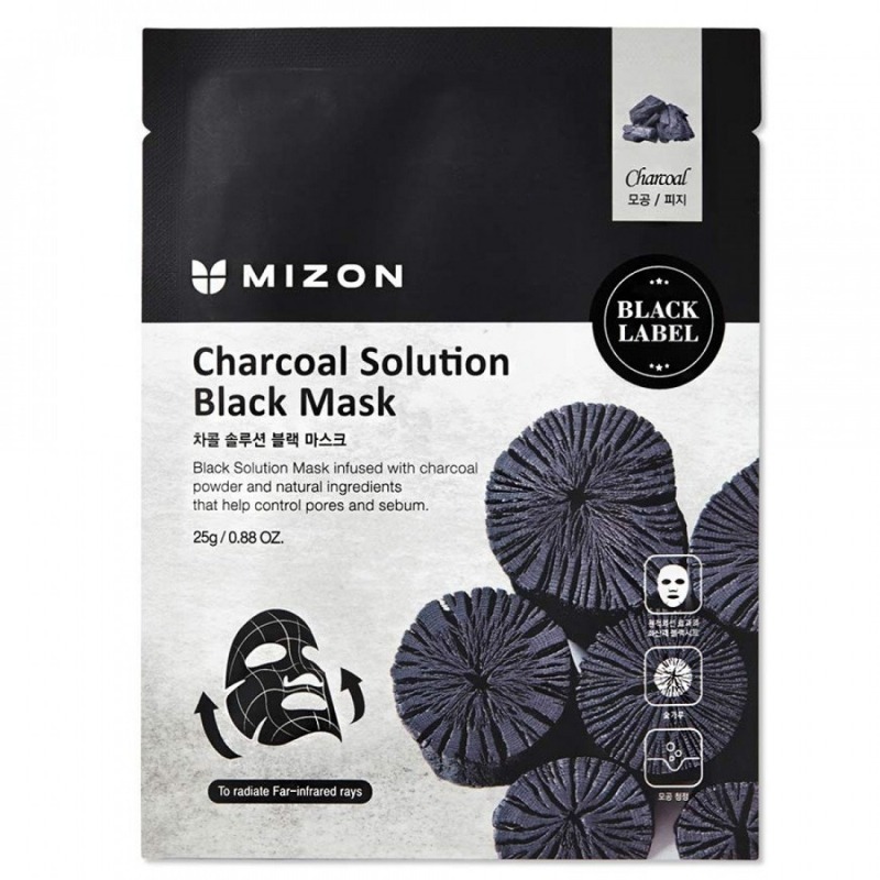 Mizon Очищающая тканевая маска для лица c древесным углем Charcoal ...