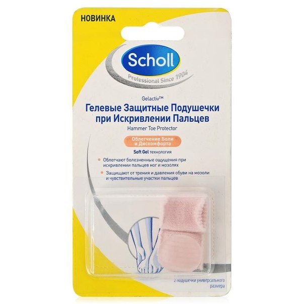 Scholl Подушечки гелевые защитные при искривлении пальцев Gelactiv ...