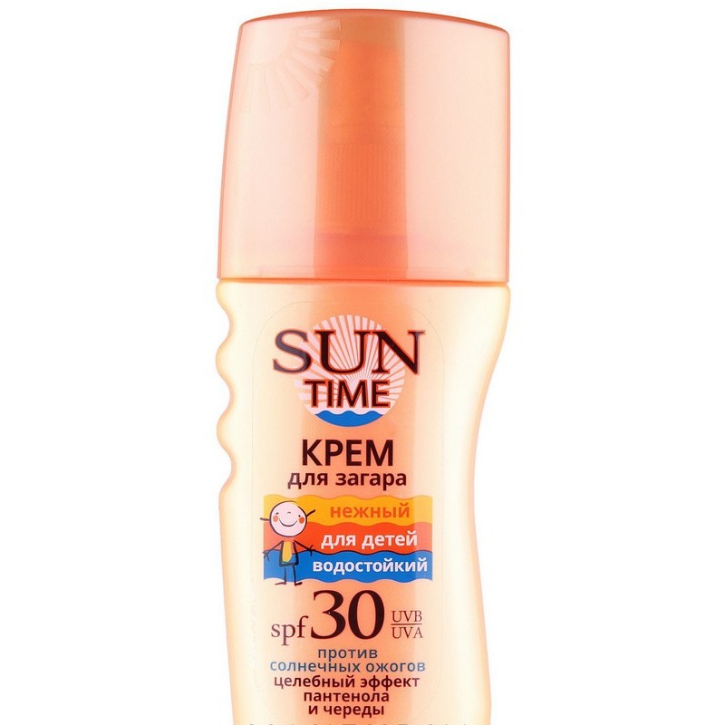 Биокон Детский крем-спрей для безопасного загара SPF 30 Sun Time ...